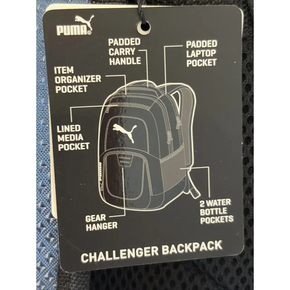 Puma Challenger Water Resistant Backpack, blue NWT